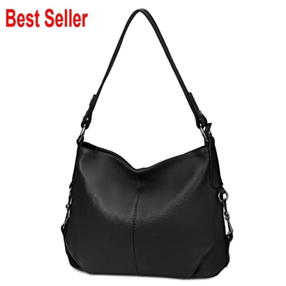Genuine Leather Hobo Bag Convertible Shoulder Crossbody Purse